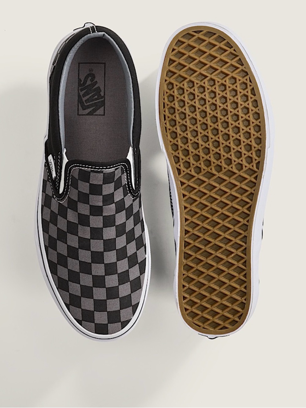 Vans Checkerboard Slip-On Sneakers - Black & Gray
